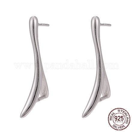 Accessoires pour boucles d'oreilles en argent sterling rhodié 925 STER-F048-36P-1