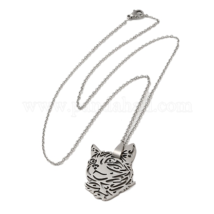304 Stainless Steel Pendant Necklaces NJEW-H022-05P-1