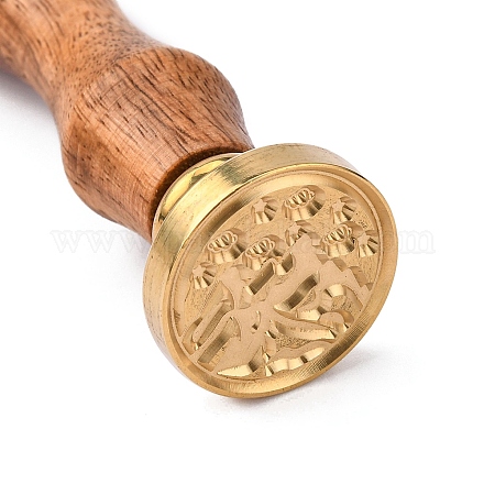 Timbro sigillo di cera di legno fai da te AJEW-WH0131-349-1