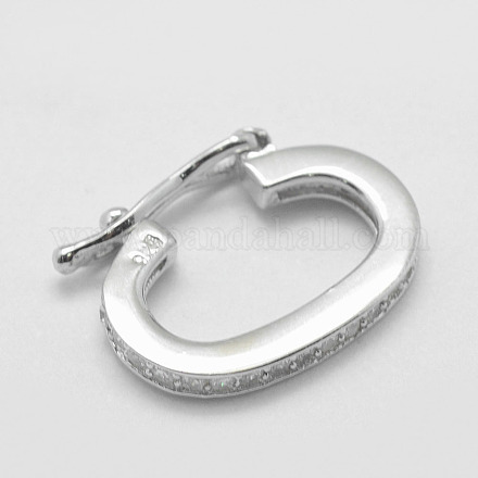 Rhodium Plated 925 Sterling Silver Twister Clasps STER-E056-026P-1