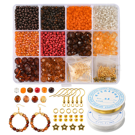 Kit de fabrication de bracelet de boucle d'oreille thème action de grâces bricolage DIY-FS0005-67-1