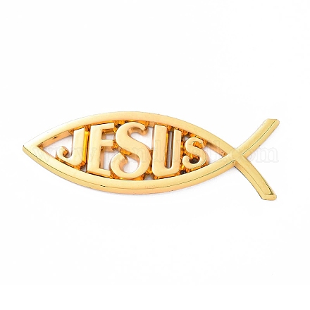 (дефектная распродажа: поцарапаны) водонепроницаемые 3d наклейки из абс-пластика с изображением рыбы Иисуса AJEW-XCP0002-02-1