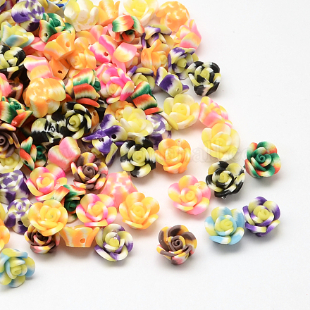 Handmade Polymer Clay Flower Beads CLAY-Q221-13-1