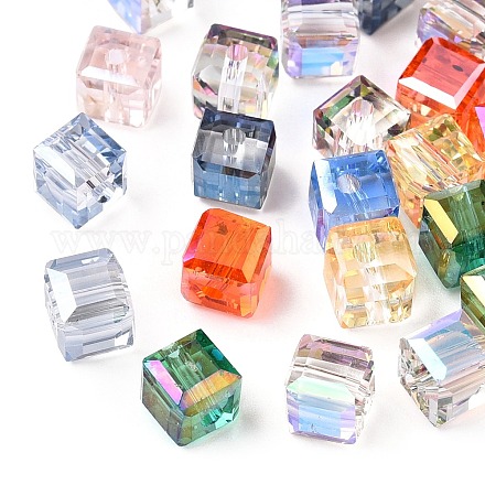 Faceted Transparent Glass Beads GLAA-E047-03B-1