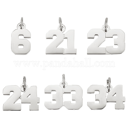 Unicraftale 6Pcs 6 Style 316 Surgical Stainless Steel Charms STAS-UN0040-38P-1