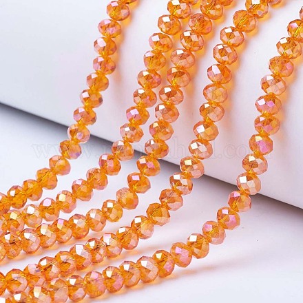 Chapelets de perles en verre électroplaqué EGLA-A034-T4mm-B16-1
