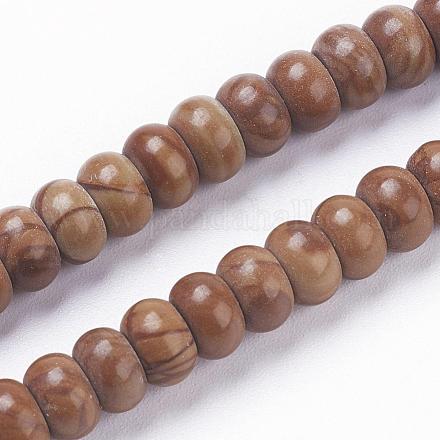 Chapelets de perles en pierre en bois naturel G-F520-13-1
