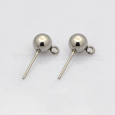 Accessoires de puces d'oreilles en 304 acier inoxydable STAS-N019-19-5mm-1