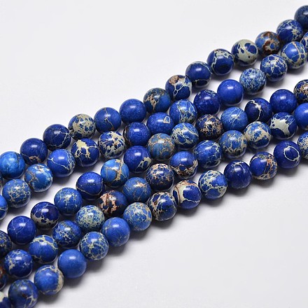 Fili di perle di diaspro imperiale naturale G-I122-4mm-06-1