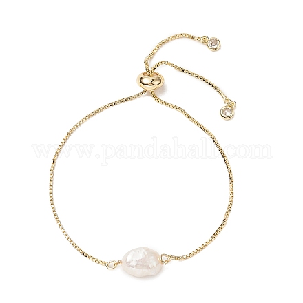Bracelet coulissant ovale en perles naturelles BJEW-JB09315-02-1