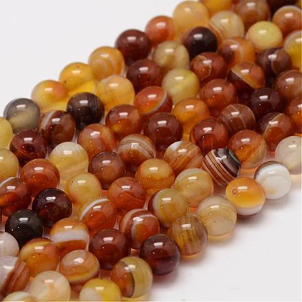 Chapelets de perles en agate rayée naturelle/agate à bandes G-K155-A-4mm-07-1