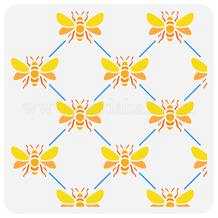 FINGERINSPIRE French Bee Trellis Wall Stencil 30x30cm Hollow Out Bees Pattern Craft Stencil Reusable Bee Trellis DIY Stencil Template for Painting on Wall DIY-WH0391-0084-1