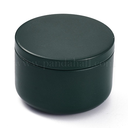 （見切り販売の欠陥：表面に傷があります）  印刷されたブリキ収納ボックス  ジュエリー＆アロマセラピーキャンドル＆キャンディーボックス  濃い緑  5.4x3.7cm  内径：5のCM  容量：10g CON-XCP0001-10-1