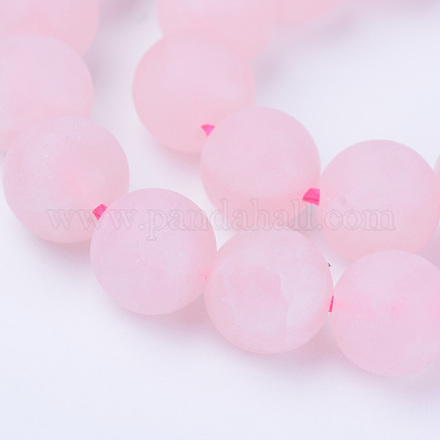 Chapelets de perles en quartz rose naturel X-G-Q462-8mm-11-1