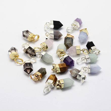 Natural Gemstone Pointed Charms G-G720-12-1