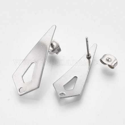 Accessoires de puces d'oreilles en 201 acier inoxydable STAS-S079-54B-1