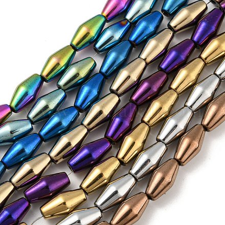 Brins de perles d'hématite magnétiques synthétiques galvanisées G-Z032-B01-02-1