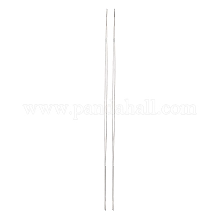 鉄の大きな目ビーズ針  シードビーズ針  プラチナ  100x0.5mm TOOL-R095-02-1
