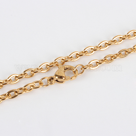304 Stainless Steel Cable Chain Necklace Making STAS-P045-04G-1