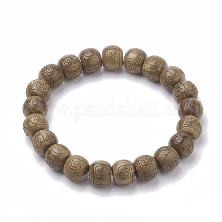 KuKa Wood Mala Beaded Stretch Bracelets BJEW-S131-27-1