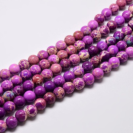 Natural Imperial Jasper Beads Strands G-I122-6mm-07-1