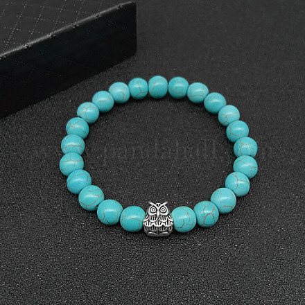 Synthetic Turquoise Stretch Bracelets for Women Men IS4293-4-1
