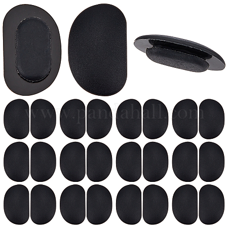 GORGECRAFT 1 Box 24 Pairs Embedded Eyeglasses Nose Pads Black Non-slip D  Shape Soft Silicone Nose Cushions for Glasses Full Frame Eyeglasses