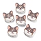 Printed Wood Beads, Dog, Camel, 17x17.5x6mm, Hole: 2.5mm