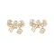 Brass Micro Pave Clear Cubic Zirconia Pendants, Bowknot Charms, Real 18K Gold Plated, 7.5x9.5x2.5mm, Hole: 0.7mm