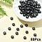Opaque Acrylic Horizontal Hole Beads, with Enamel, Flat Round, Letter H, 7x4mm, Hole: 1.5mm