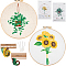 2 Sets 2 Styles DIY Embroidery Kits, Including Printed Linen Fabric, Embroidery Thread & Needles, Plastic Embroidery Hoop, Mixed Shapes, 214x200x10mm, thread: 4 & 11 colors, 1 style/set