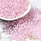 Transparent Glass Round Seed Beads, Inside Colours, Round, Pearl Pink, 6/0, 4x3mm, Hole: 1.2mm, about 161pcs/10g