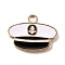 Alloy with Enamel Pendants, Nautical Charms, Light Gold, Black, Sailor Hat, 14x18x1.5mm, Hole: 1.6mm