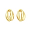 Rack Plating Alloy Charms, Electroplate Nickel Cadmium Free & Lead Free, Sea Shell, Real 18K Gold Plated, 17x12x5mm, Hole: 1.6mm