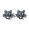 Halloween Theme Silicone Focal Beads, 3D Bat, Gray, 28.5x35.5x16mm, Hole: 2mm