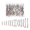 140Pcs 7 Styles 304 Stainless Steel Connector Charms, Bar Links, Mixed Shapes, Stainless Steel Color, 12~20x2~2.5x1~3.5mm, Hole: 1~1.2mm, 20pcs/style