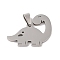 Non-Tarnish 201 Stainless Steel Pendants, Stainless Steel Color, Hollow, Animal Charm, Dinosaur, 19.5x21x1.5mm, Hole: 4x7mm