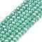 Electroplate Glass Beads Strands, Pearl Luster Plated, Faceted, Rondelle, Aquamarine, 2.9~3.3x2mm, Hole: 0.8mm, about 135~140pcs/strand, 32~34cm