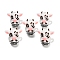 Cooffee Theme Silicone Beads, Focal Beads, White, Cow in Coffee Tine Cup, 30x27x17.5mm, Hole: 2mm