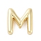 Rack Plating Brass Beads, for Personalized Name Necklace Making, Cadmium Free & Lead Free, Long-Lasting Plated, Real 18K Gold Plated, Letter M, 14.7x13.7x4.5mm, Hole: 1.5x10.5mm
