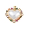 Brass Micro Pave Cubic Zirconia Pendants, with ABS Imitation Pearl, Heart Charms, Cadmium Free & Lead Free, Rack Plating, Long-Lasting Plated, Real 18K Gold Plated, 28x29x7.5mm, Hole: 6x2mm