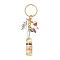 Resin & Glass & Alloy Keychain, with Iron Ring, Wine, Golden, Champagne Yellow, 103.5mm
