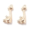 Brass Micro Pave Clear Cubic Zirconia Pendants, Dinosaur Charms, Real 18K Gold Plated, 18x10.5x5mm, Hole: 1.2mm