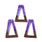 Resin & Wood Pendants, Hollow Triangle Charms, Blue Violet, 38x24.5x3.5mm, Hole: 2mm