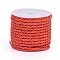 Polyester Cord, Twisted Cord, Orange Red, 3mm, about 5.46 yards(5m)/roll