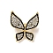 Zinc Alloy Rhinestone  Lapel Pins for Backpack Clothes, Butterfly, 22.5x21mm