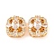 Brass Micro Pave Clear Cubic Zirconia Beads, Rectangle, Real 18K Gold Plated, 16x14x8mm, Hole: 1.8mm