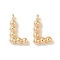 Brass Pendants, Letter Charms, Real 18K Gold Plated, 11x7x2mm, Hole: 1mm