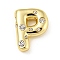 Brass Micro Pave Clear Cubic Zirconia Pendants, Long-Lasting Plated, Cadmium Free & Lead Free, Real 18K Gold Plated, Letter A~Z, Letter P, 18~19x11~21x5mm, Hole: 2.8~3x1.8~2mm