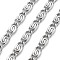304 Stainless Steel Lumachina Chains, Unwelded, with Spool, Stainless Steel Color, 10.5x5x1.5mm, 10m/roll